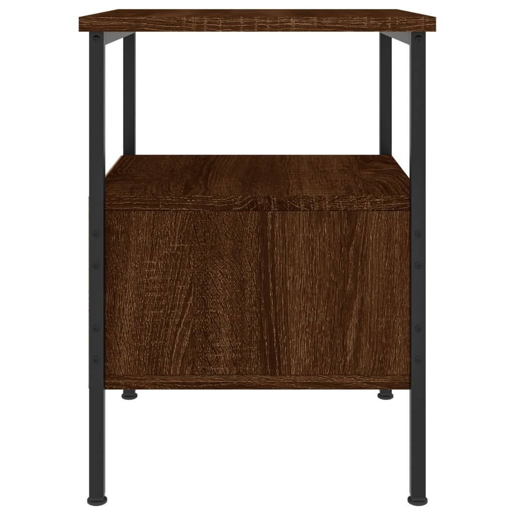 Table de chevet aspect chêne marron 34x36x50 cm en bois