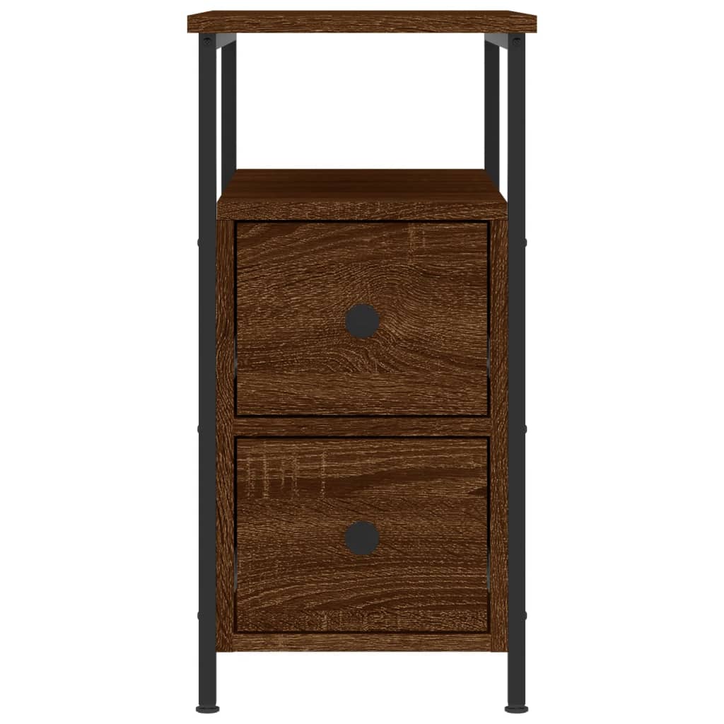 Table de chevet aspect chêne marron 30x60x60 cm en bois