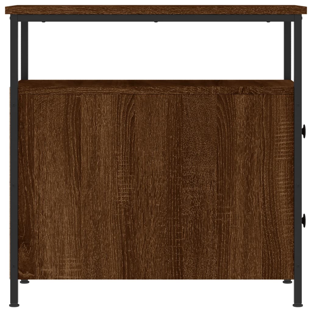 Table de chevet aspect chêne marron 30x60x60 cm en bois