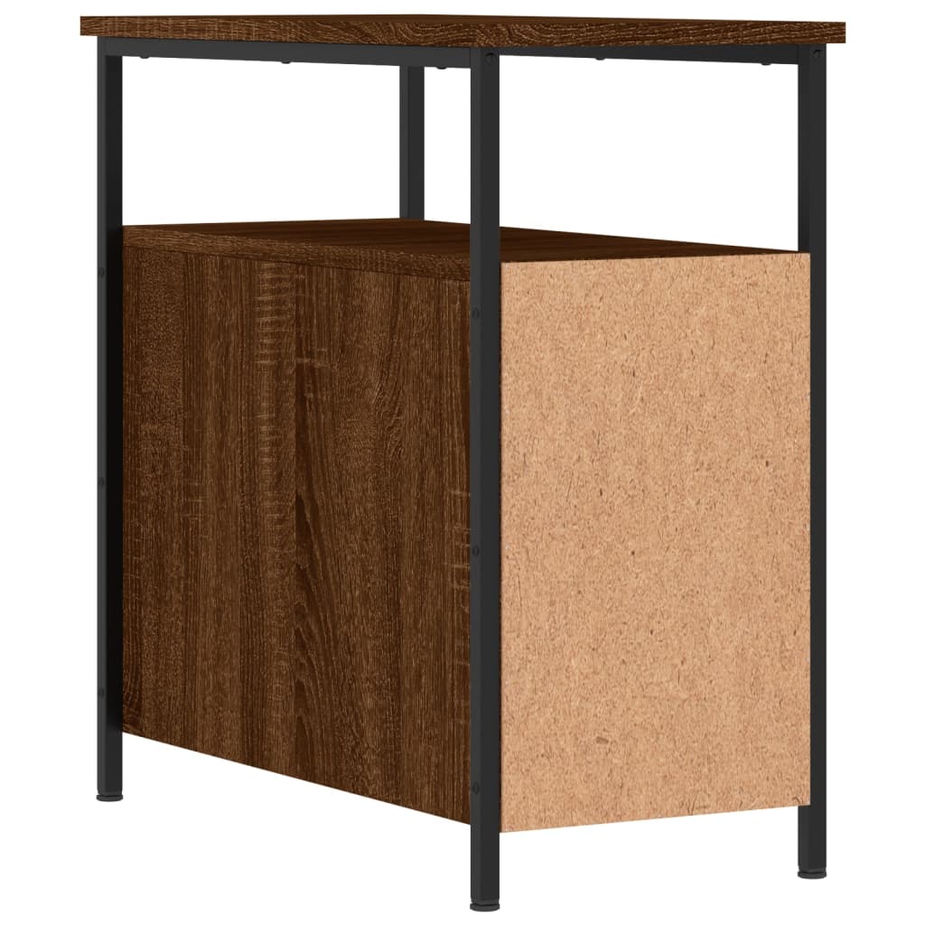 Table de chevet aspect chêne marron 30x60x60 cm en bois