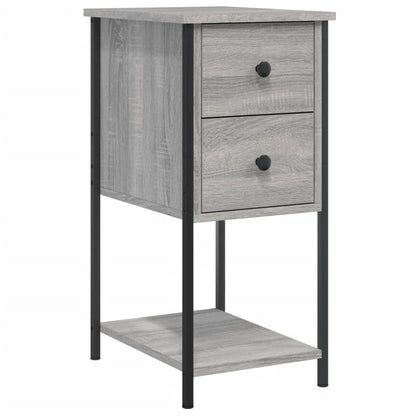 Nachttische 2 Stk. Grau Sonoma 32x42x70 cm Holzwerkstoff