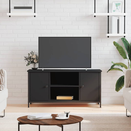 Meuble TV noir 100x40x50 cm en bois