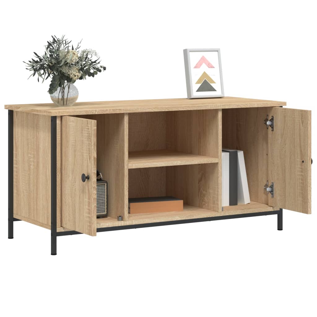 Meuble TV chêne Sonoma 100x40x50 cm matériau bois