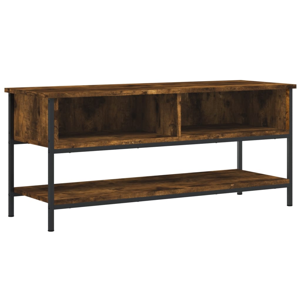Meuble TV chêne fumé 100x35x45 cm matériau bois