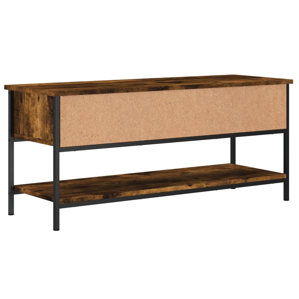 Meuble TV chêne fumé 100x35x45 cm matériau bois
