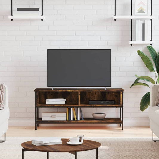 Meuble TV chêne fumé 100x35x45 cm matériau bois
