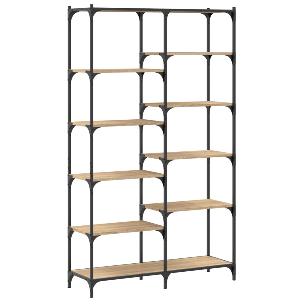 Bücherregal Sonoma Eiche 100x32x170 cm Holzwerkstoff und Eisen