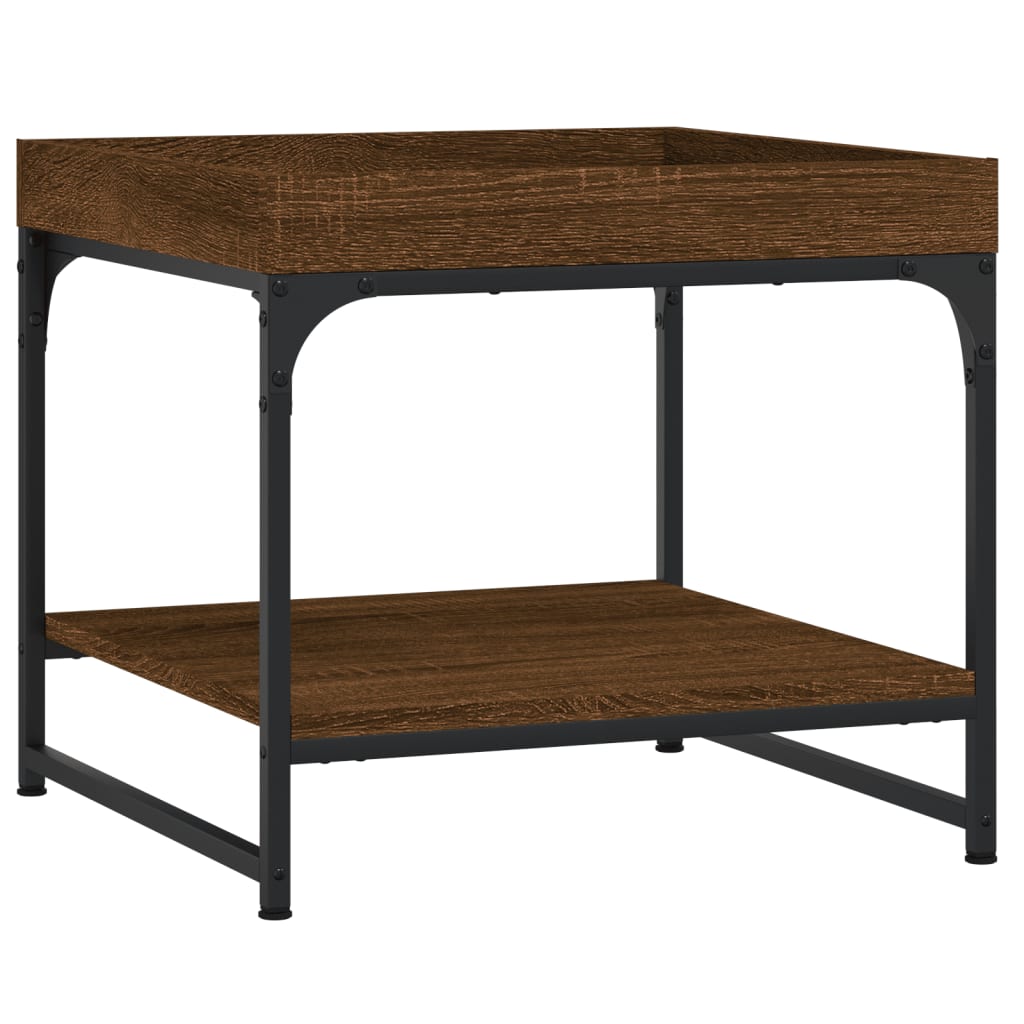 Table basse aspect chêne brun 49,5x49,5x45 cm en bois