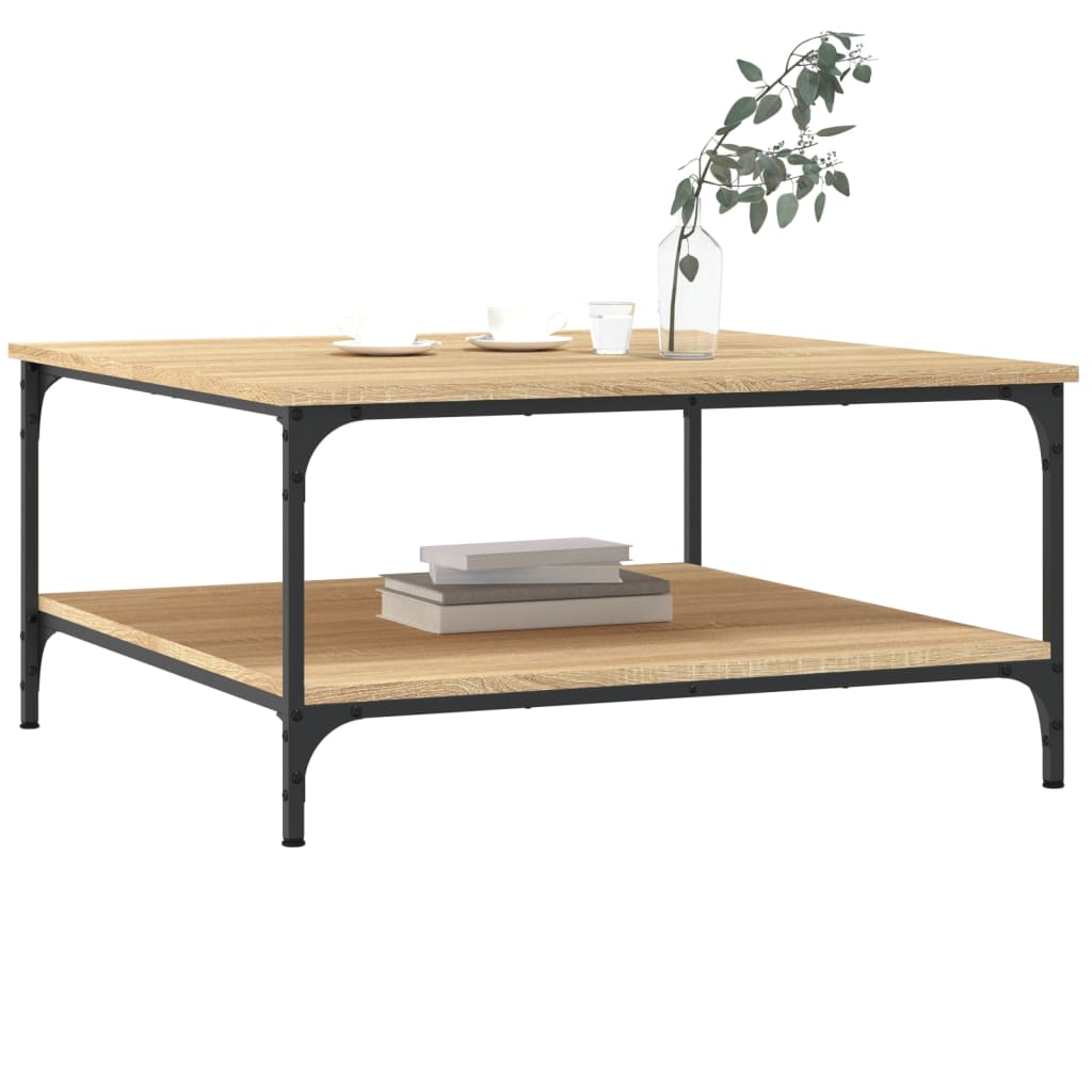 Table basse chêne Sonoma 80x80x40 cm en bois