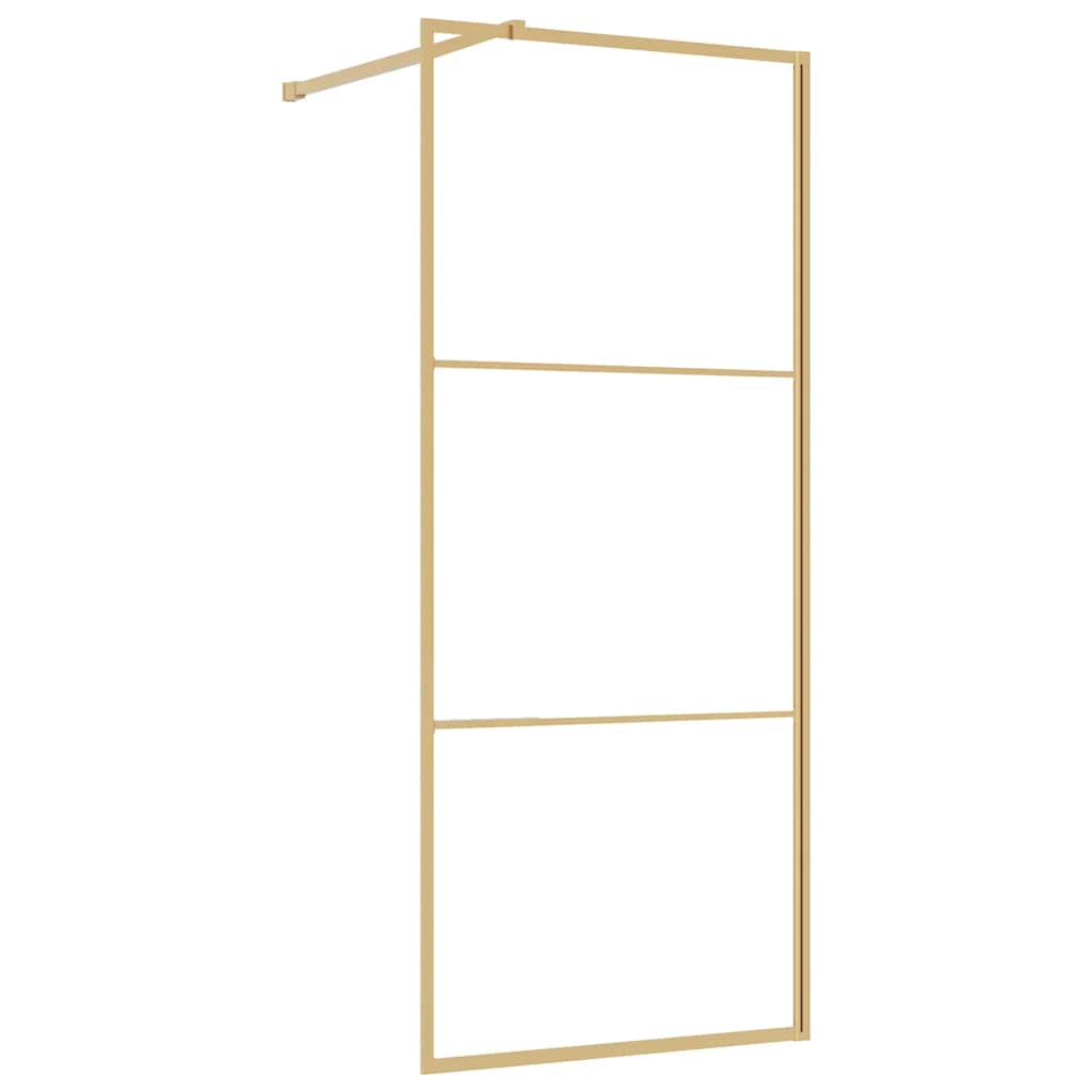 Duschwand für Begehbare Dusche mit ESG Klarglas Golden 90x195cm
