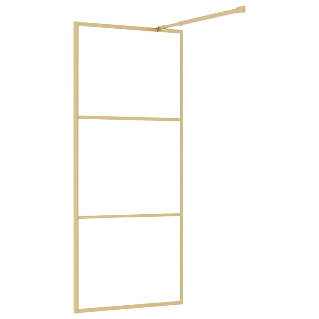 Duschwand für Begehbare Dusche mit ESG Klarglas Golden 90x195cm