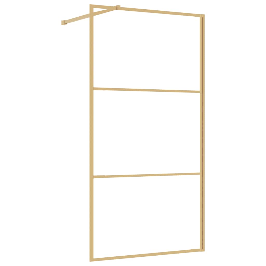 Duschwand für Begehbare Dusche ESG Klarglas Golden 100x195cm