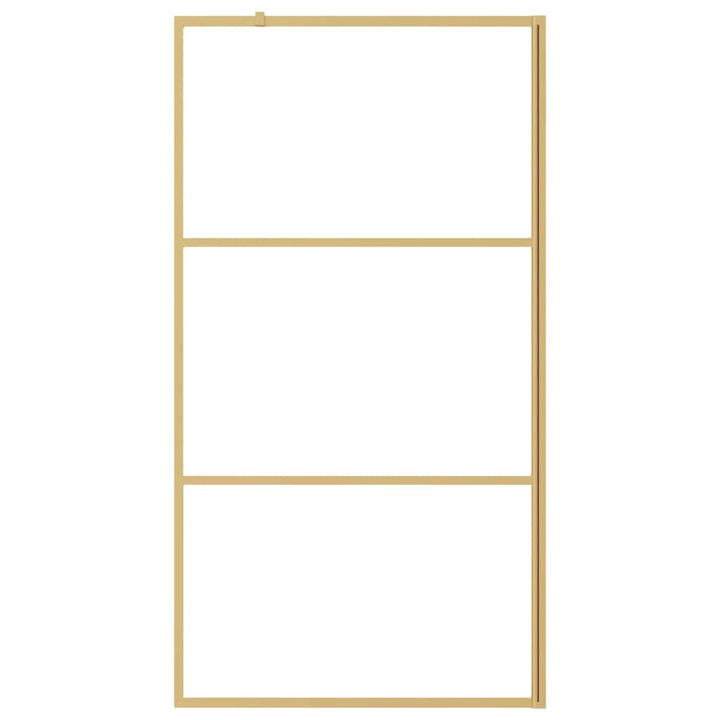 Duschwand für Begehbare Dusche ESG Klarglas Golden 100x195cm