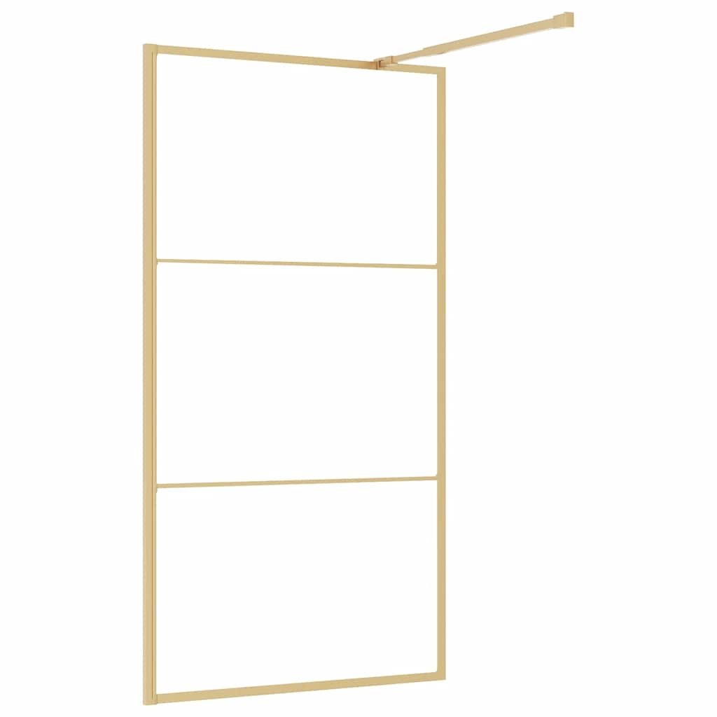 Duschwand für Begehbare Dusche ESG Klarglas Golden 100x195cm