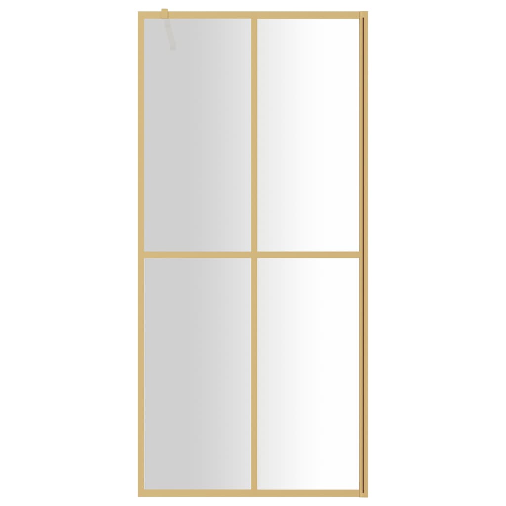 Duschwand für Begehbare Dusche ESG Klarglas Golden 100x195cm