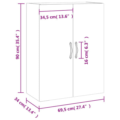 Wandschrank Räuchereiche 69,5x34x90 cm