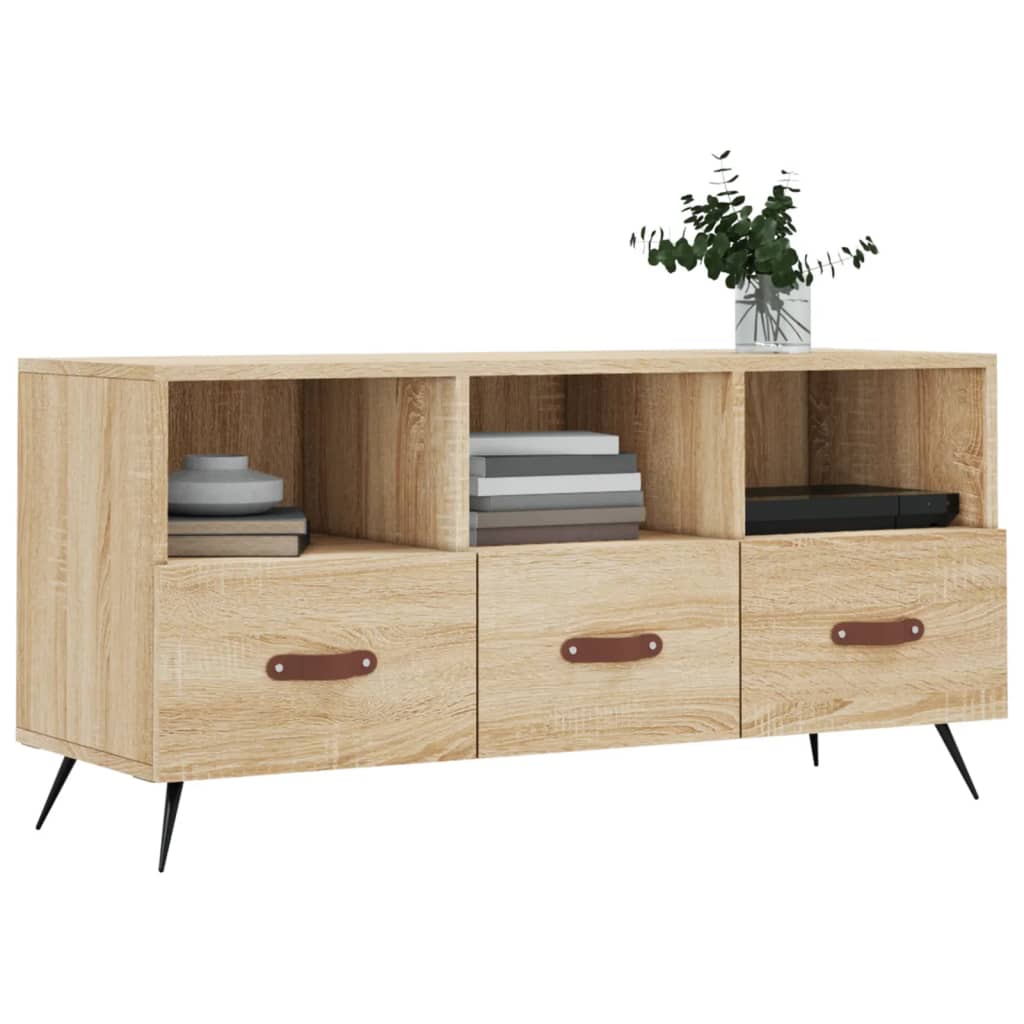 Meuble TV chêne Sonoma 102x36x50 cm matériau bois
