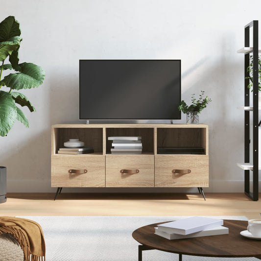 Meuble TV chêne Sonoma 102x36x50 cm matériau bois