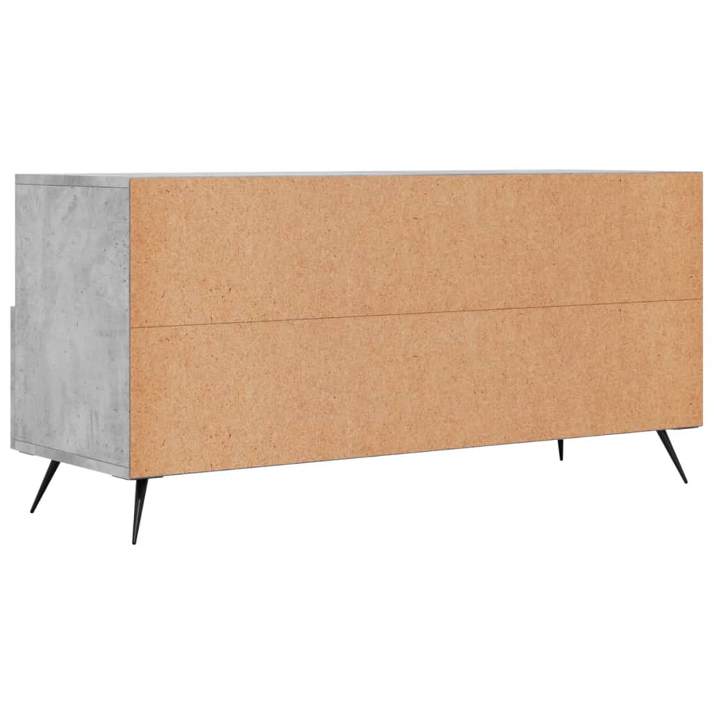 Meuble TV gris béton 102x36x50 cm en bois