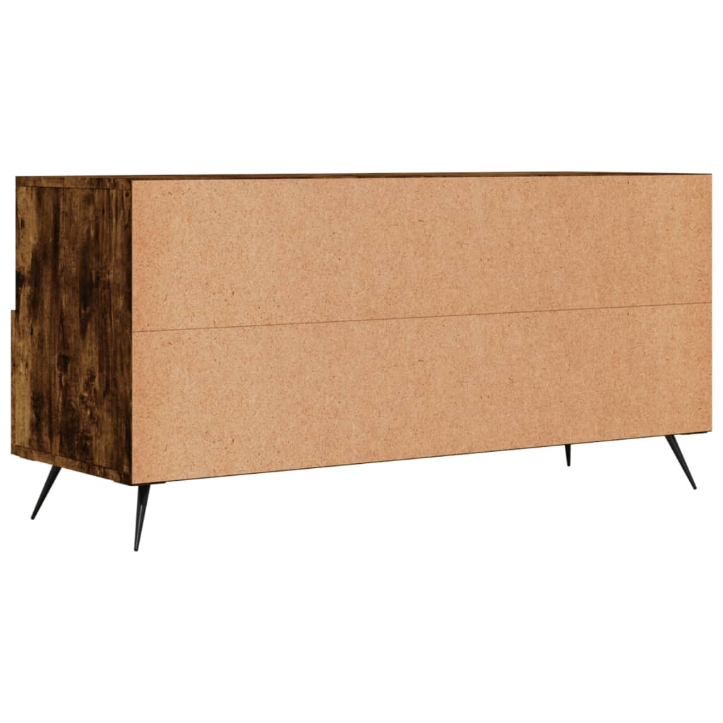 Meuble TV chêne fumé 102x36x50 cm matériau bois
