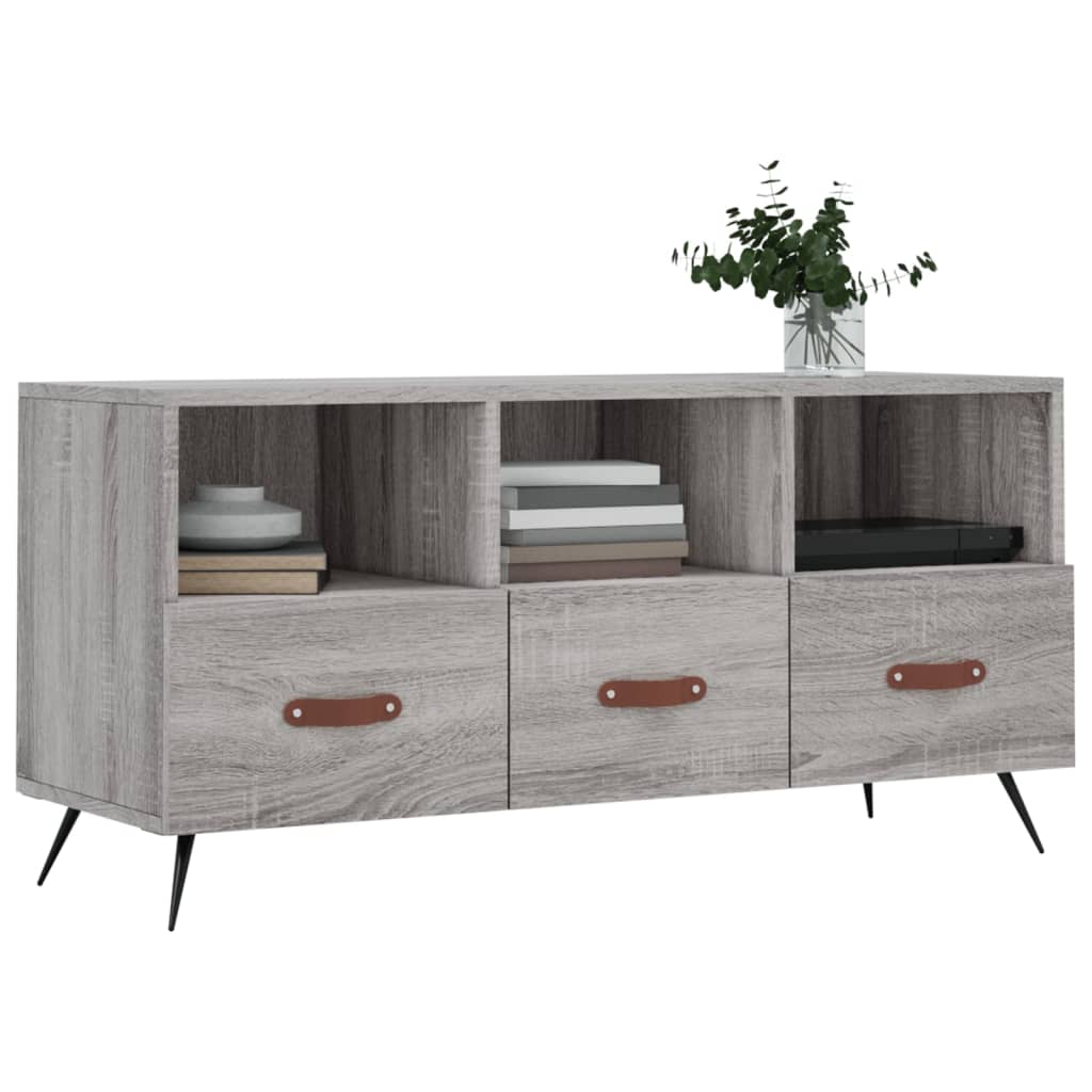 Meuble TV gris Sonoma 102x36x50 cm en bois