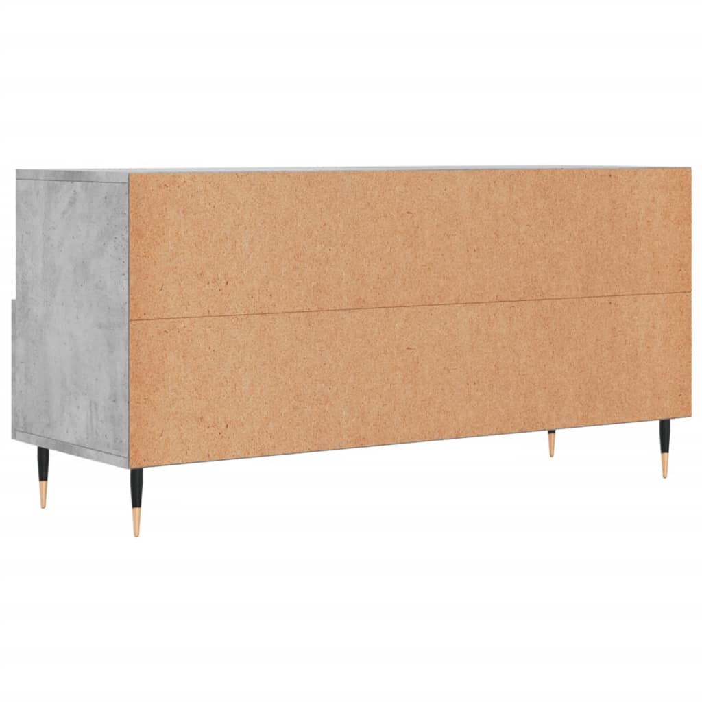 Meuble TV gris béton 102x36x50 cm en bois