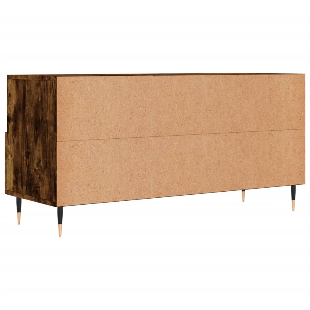 Meuble TV chêne fumé 102x36x50 cm matériau bois