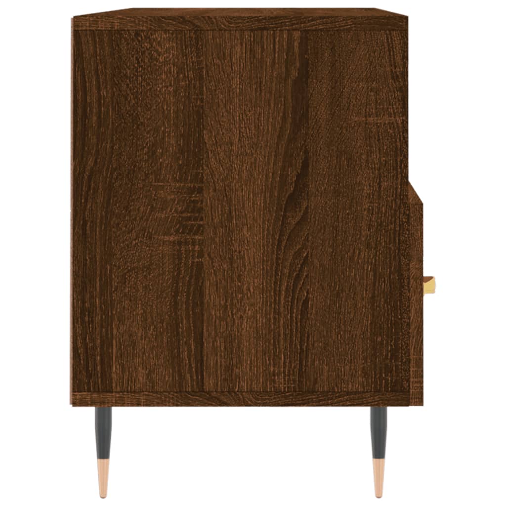 Meuble TV aspect chêne marron 102x36x50 cm matériau bois