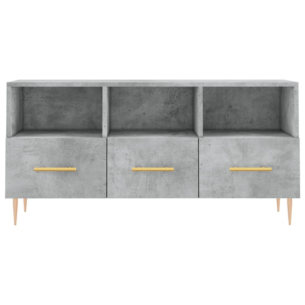 Meuble TV gris béton 102x36x50 cm en bois