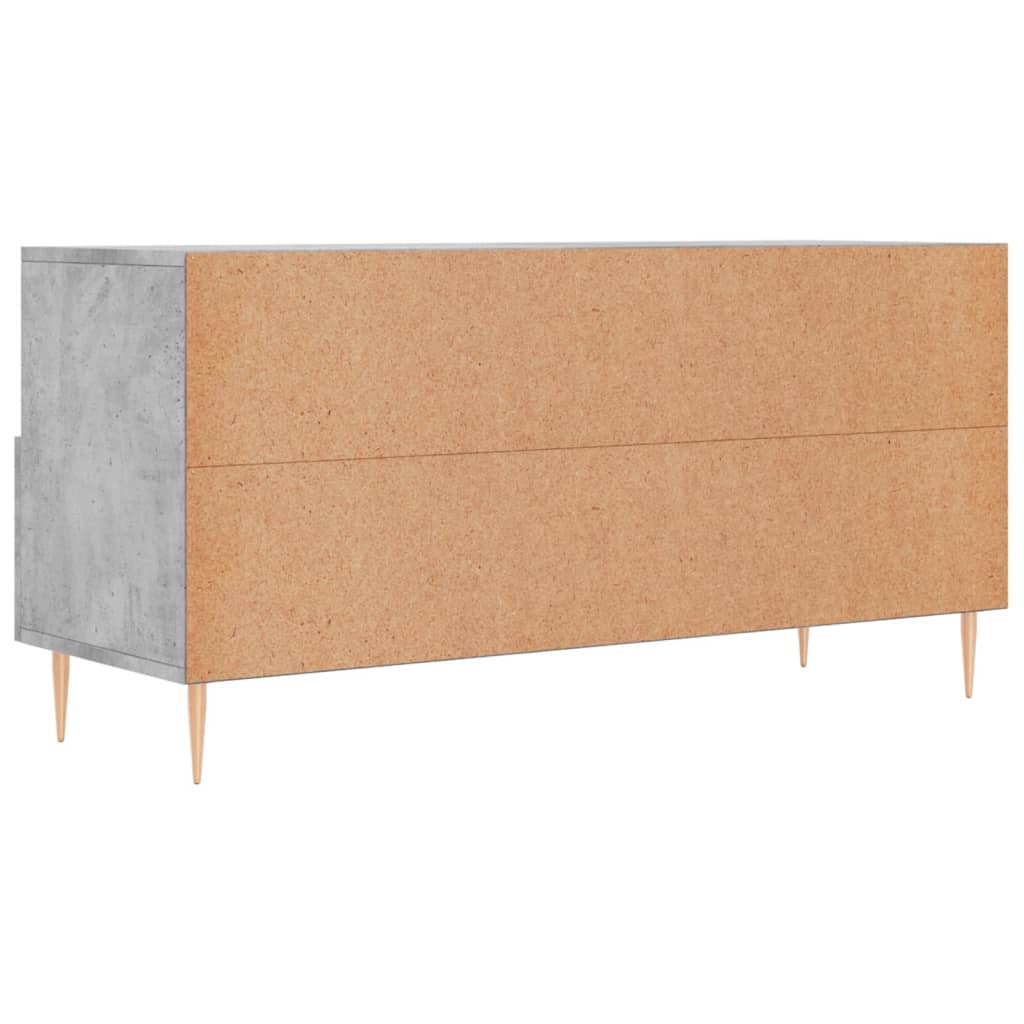 Meuble TV gris béton 102x36x50 cm en bois