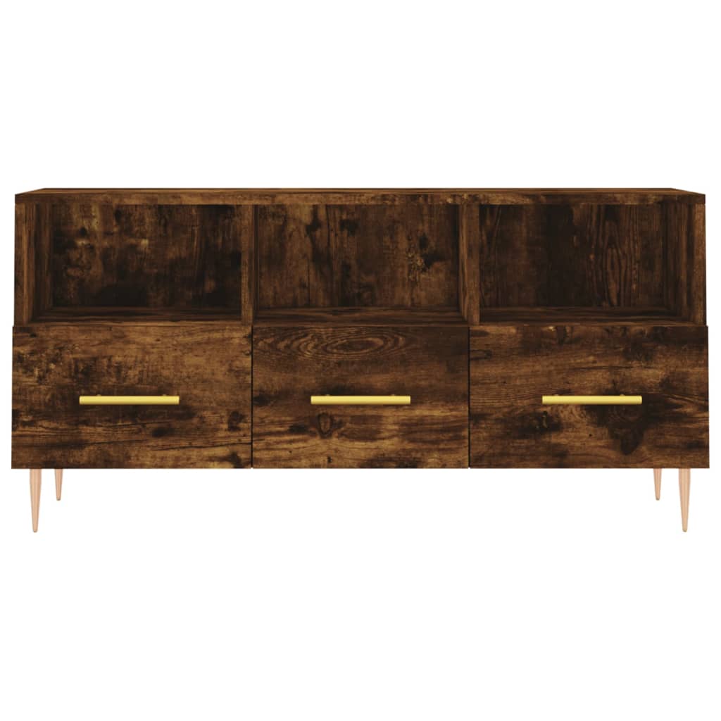 Meuble TV chêne fumé 102x36x50 cm matériau bois