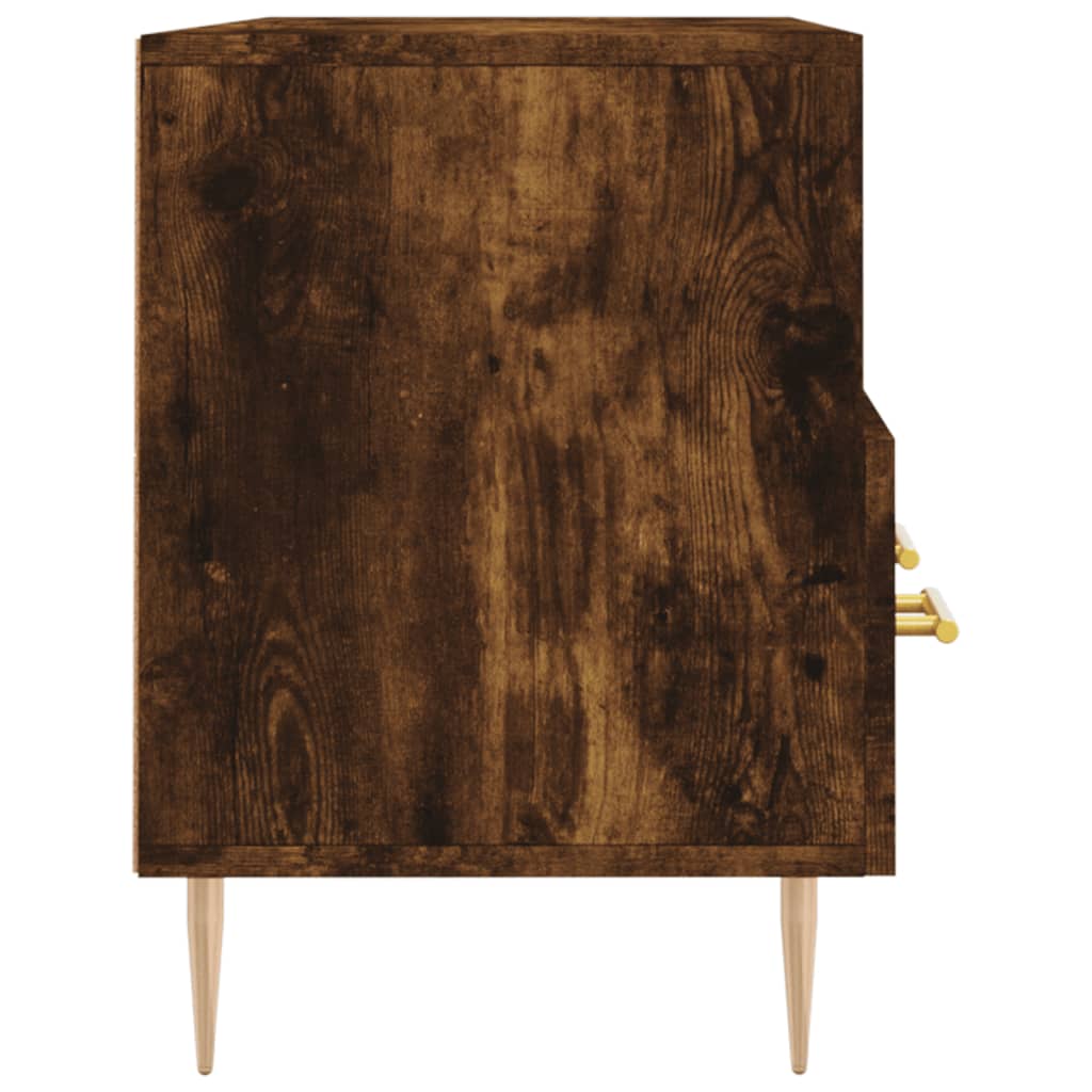 Meuble TV chêne fumé 102x36x50 cm matériau bois