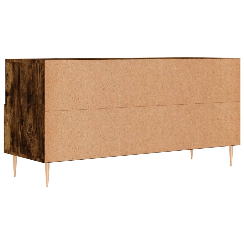 Meuble TV chêne fumé 102x36x50 cm matériau bois