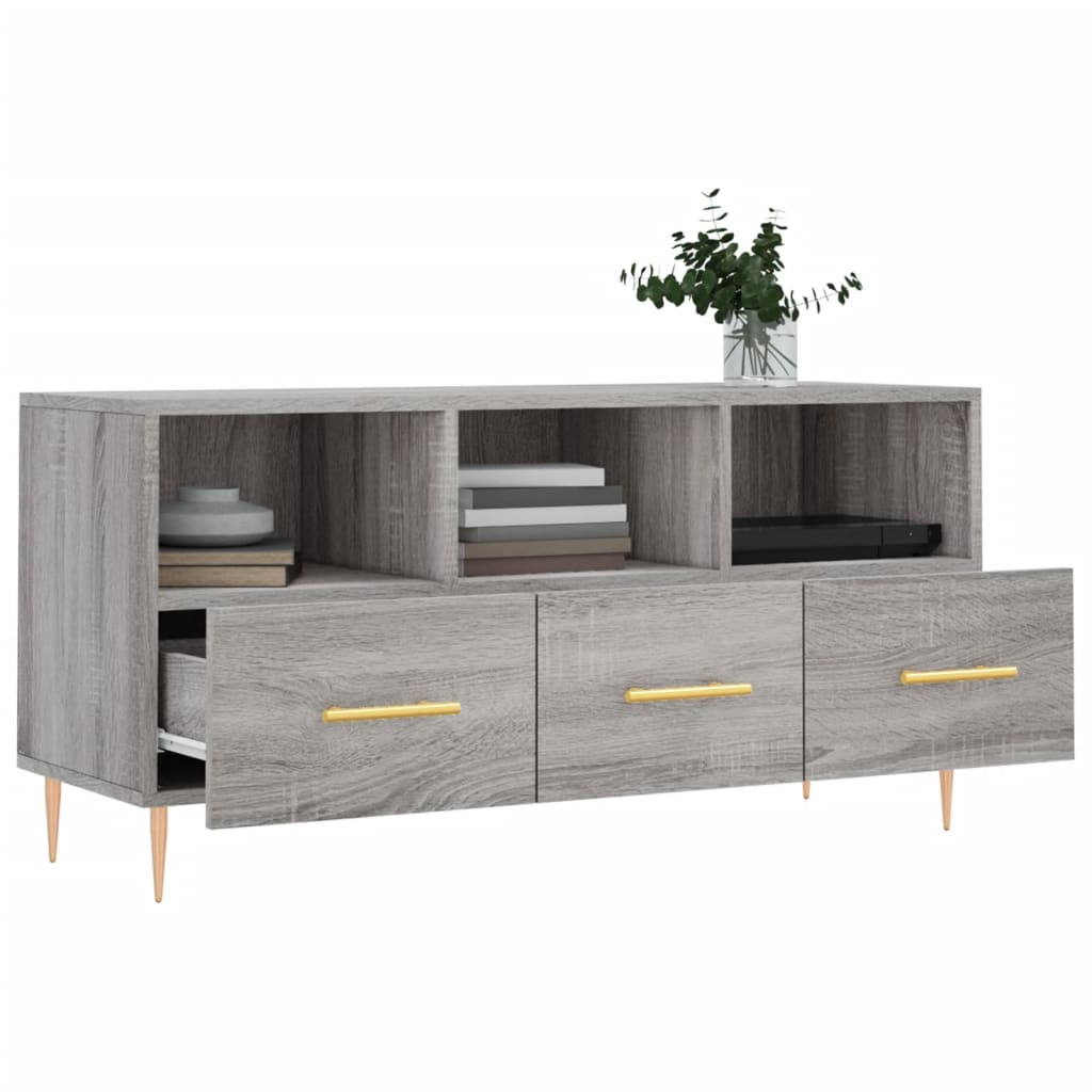 Meuble TV gris Sonoma 102x36x50 cm en bois