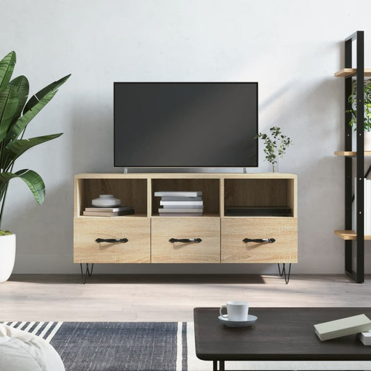 Meuble TV chêne Sonoma 102x36x50 cm matériau bois