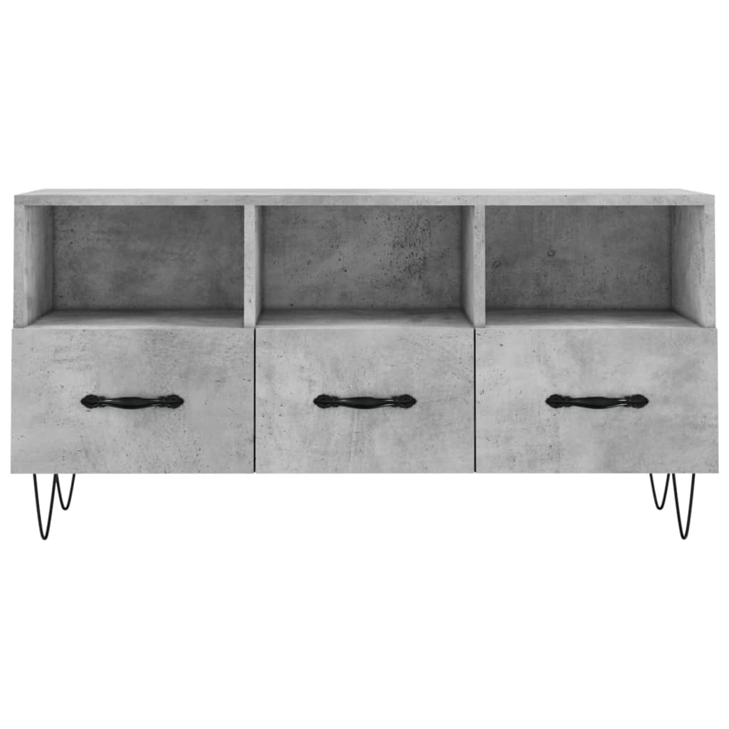 Meuble TV gris béton 102x36x50 cm en bois