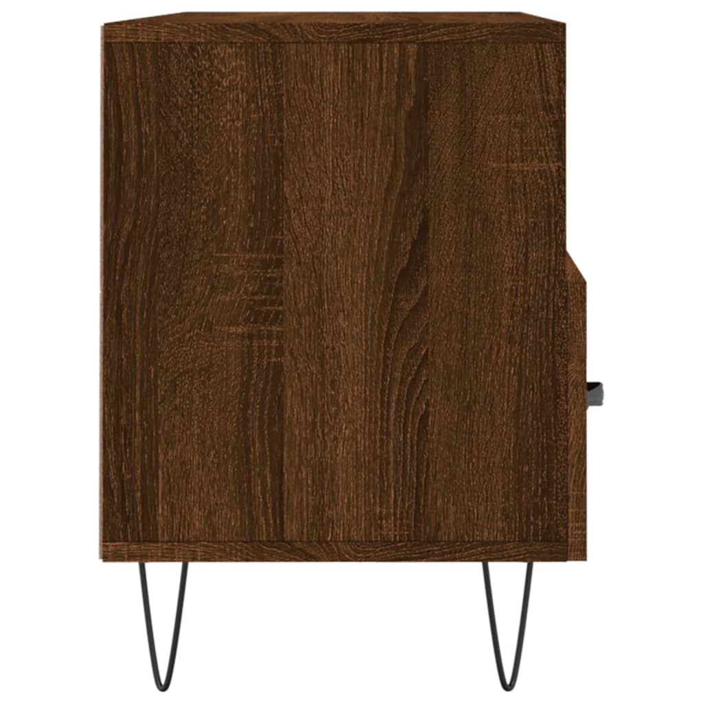 Meuble TV aspect chêne marron 102x36x50 cm matériau bois