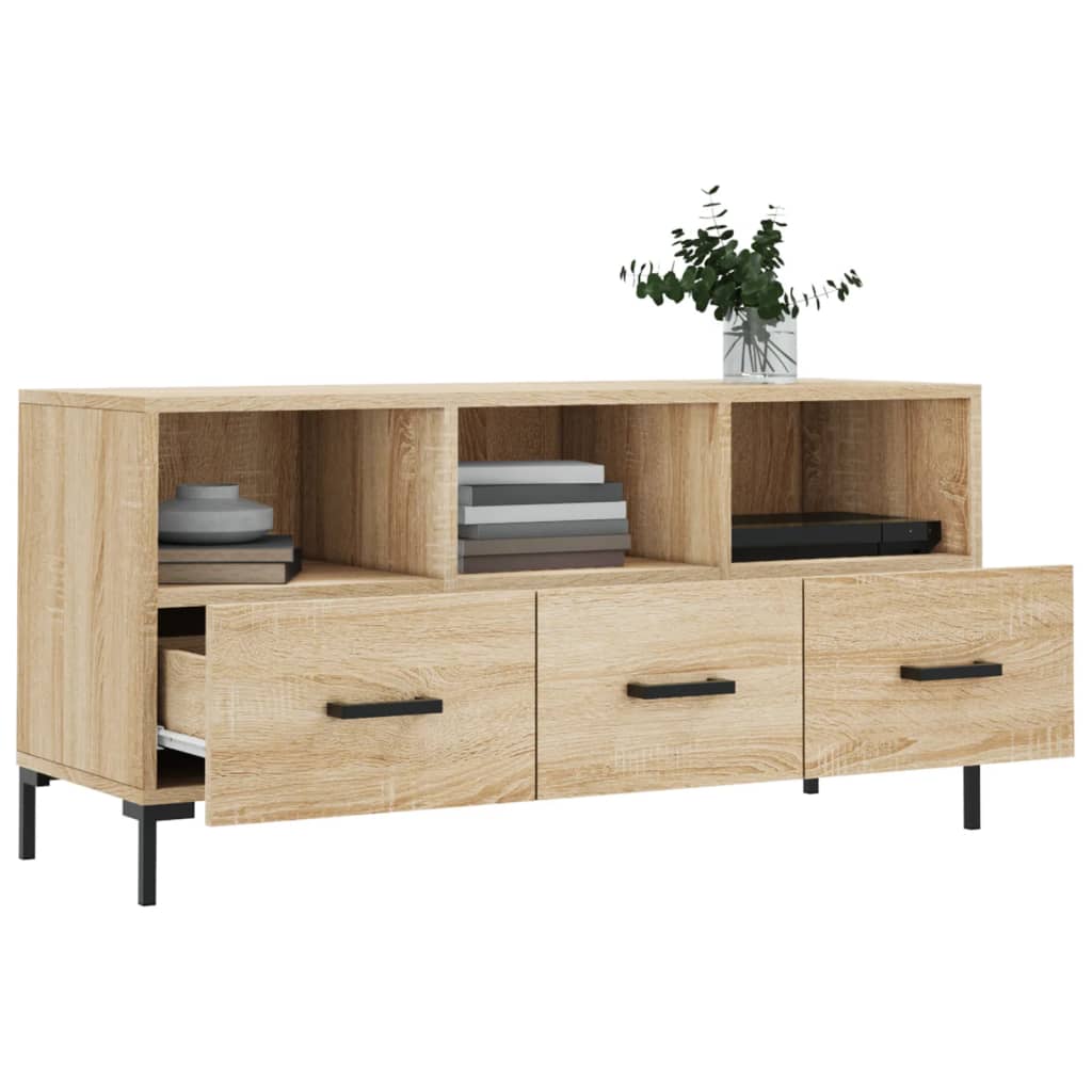 Meuble TV chêne Sonoma 102x36x50 cm matériau bois