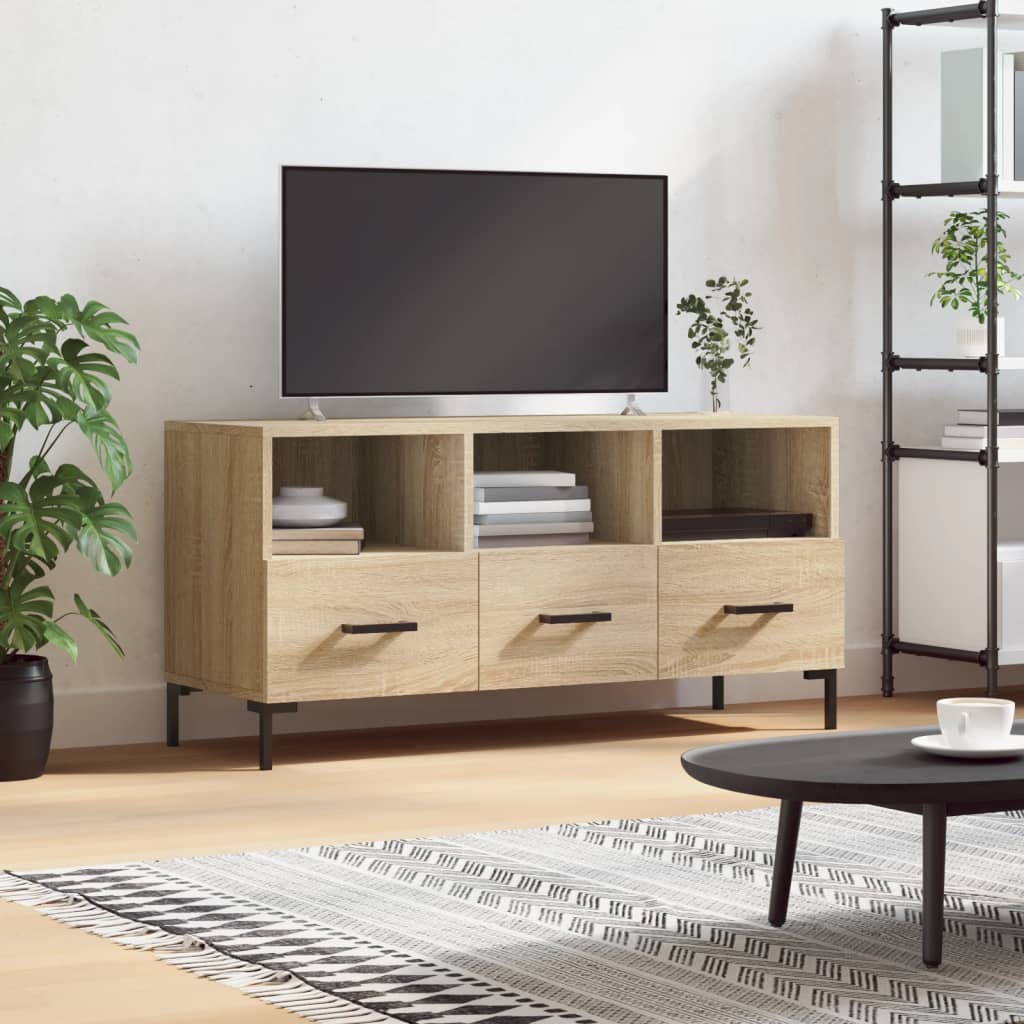 Meuble TV chêne Sonoma 102x36x50 cm matériau bois