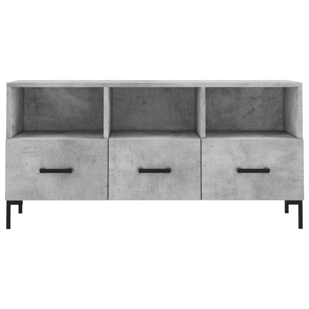 Meuble TV gris béton 102x36x50 cm en bois