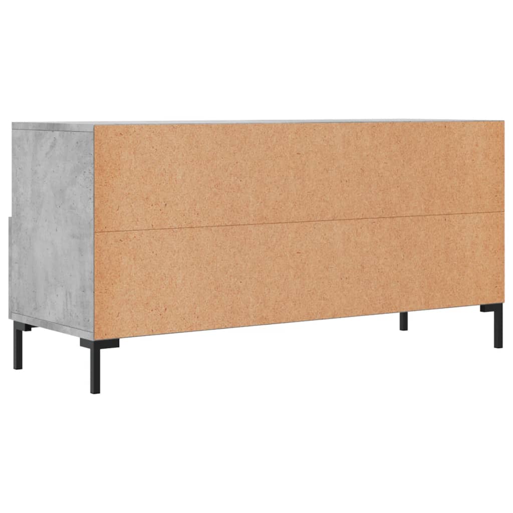 Meuble TV gris béton 102x36x50 cm en bois