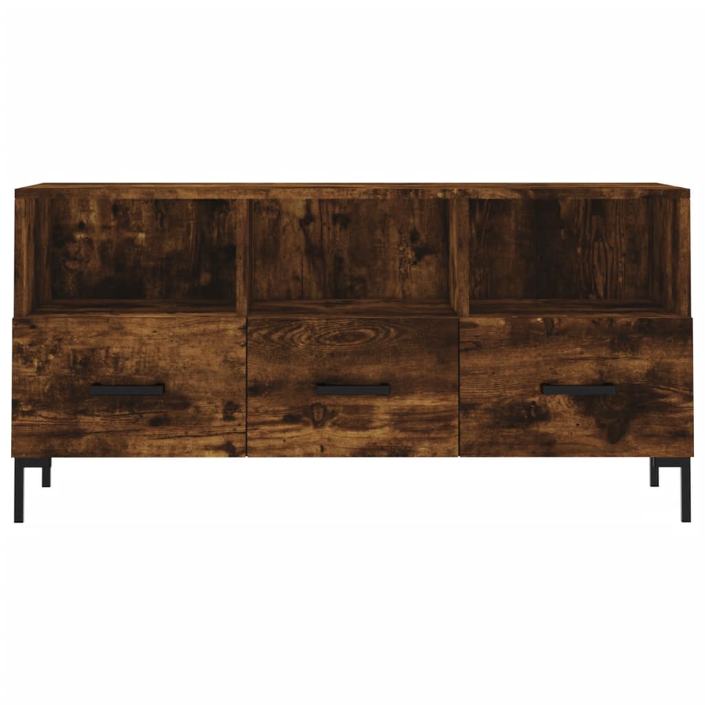 Meuble TV chêne fumé 102x36x50 cm matériau bois