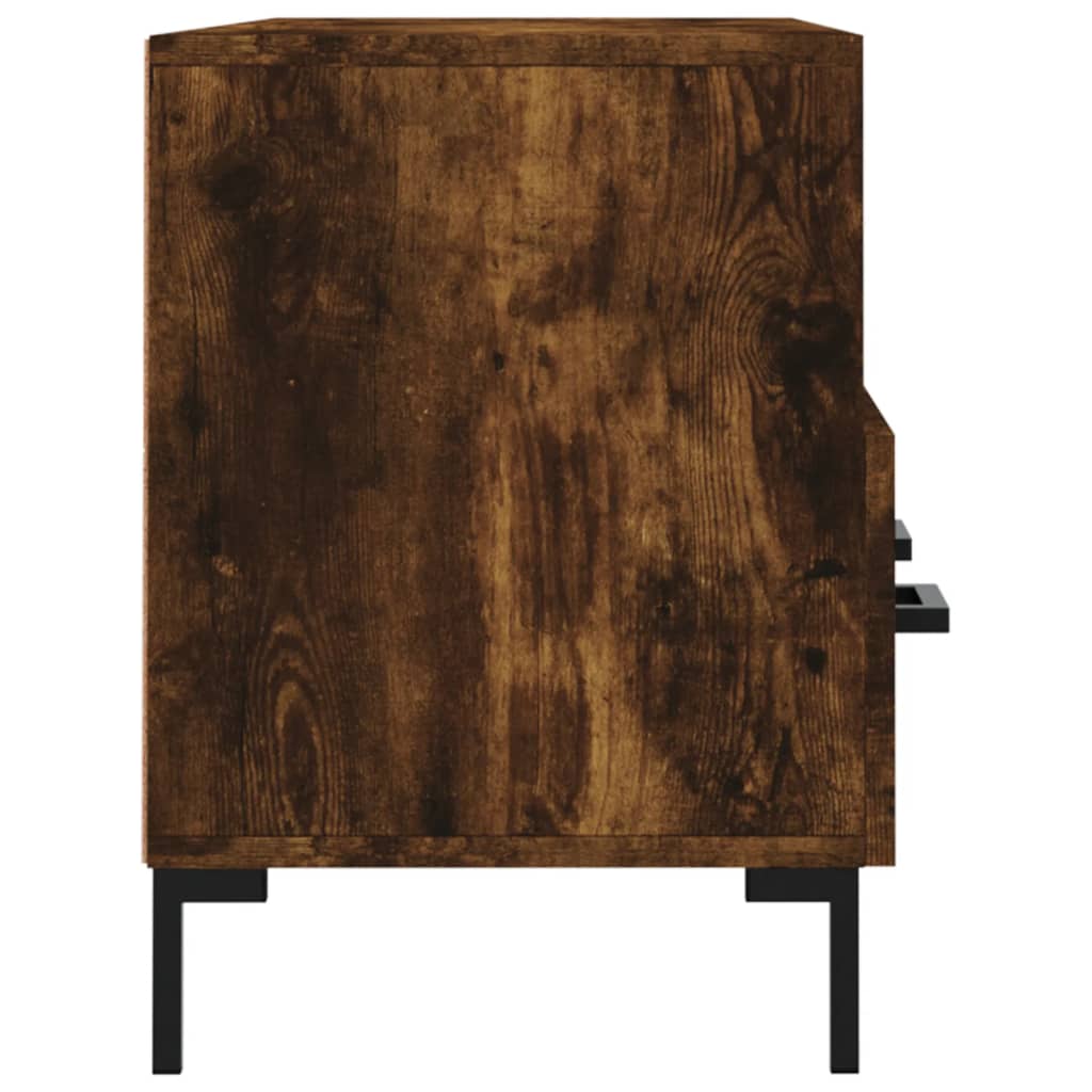 Meuble TV chêne fumé 102x36x50 cm matériau bois
