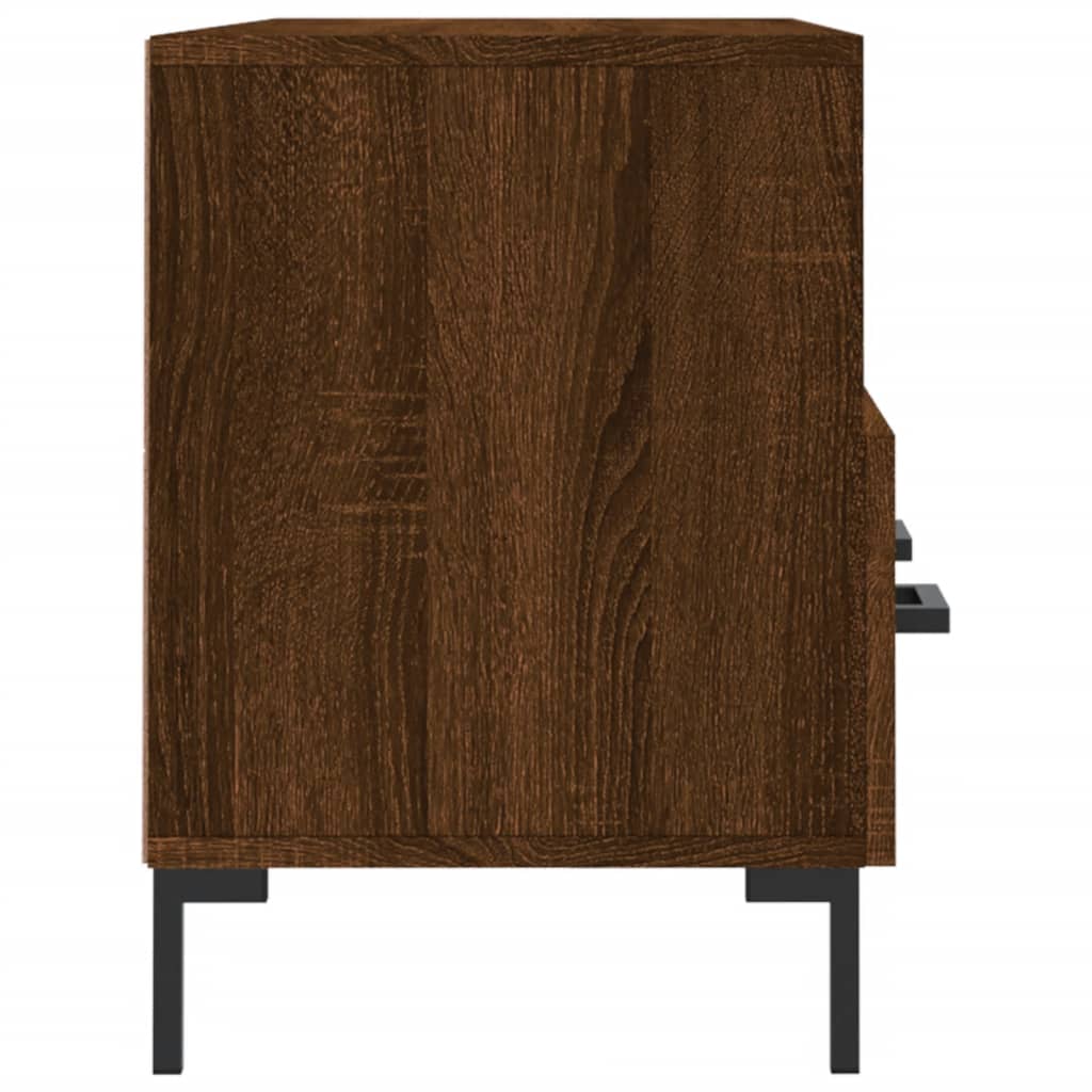 Meuble TV aspect chêne marron 102x36x50 cm matériau bois