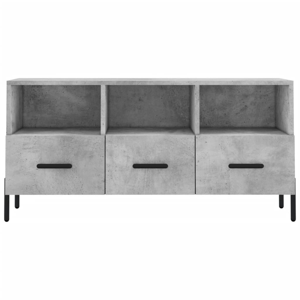 Meuble TV gris béton 102x36x50 cm en bois