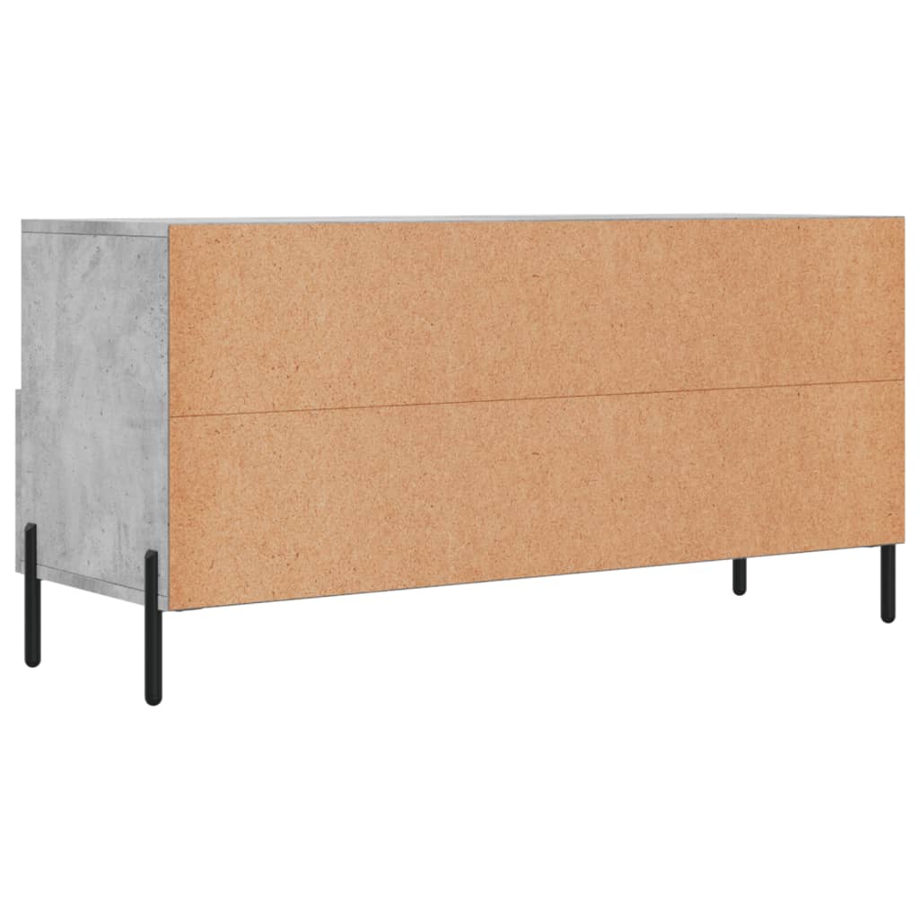 Meuble TV gris béton 102x36x50 cm en bois