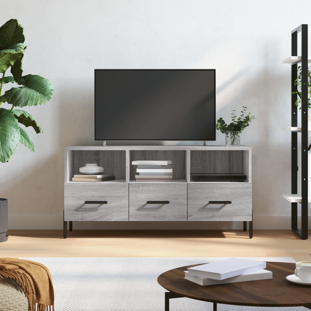 Meuble TV gris Sonoma 102x36x50 cm en bois