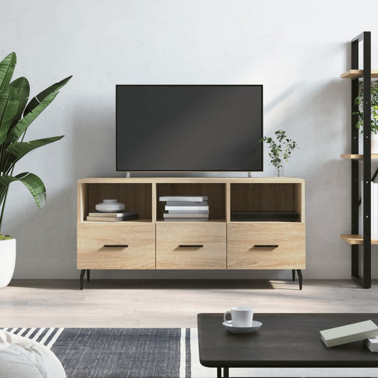 Meuble TV chêne Sonoma 102x36x50 cm matériau bois