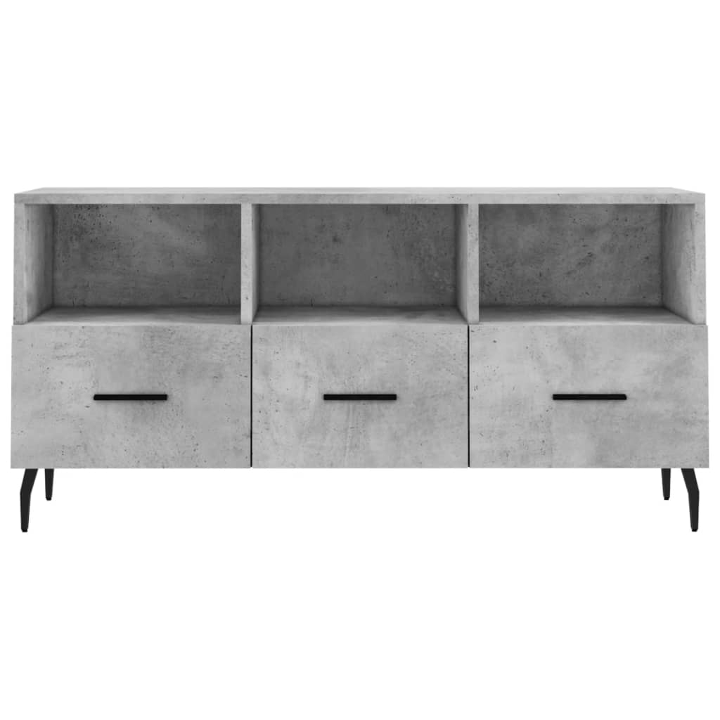 Meuble TV gris béton 102x36x50 cm en bois