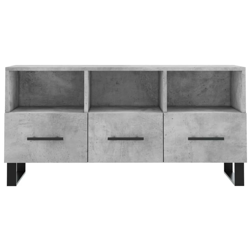 Meuble TV gris béton 102x36x50 cm en bois